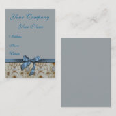 Bleu clair et Damas crémeux Carte de visite (Devant / Derrière)