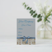 Bleu clair et Damas crémeux Carte de visite (Debout devant)