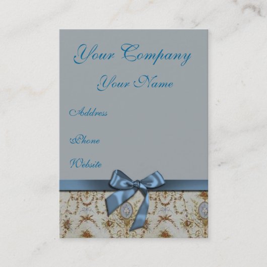 Bleu clair et Damas crémeux Carte de visite (Devant)