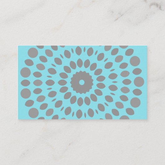 Bleu clair et gris Simple Carte de visite Mandala (Dos)