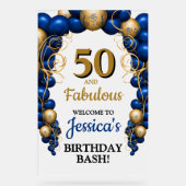 Bleu clair et or plat fête d'anniversaire (Recto)