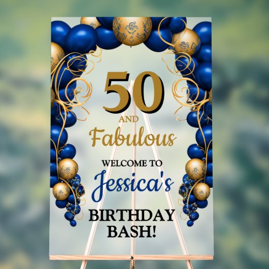 Bleu clair et or plat fête d'anniversaire (Neutre)