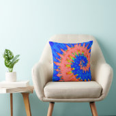 Bleu clair et orange Coussin de la tourte spirale (Chaise)