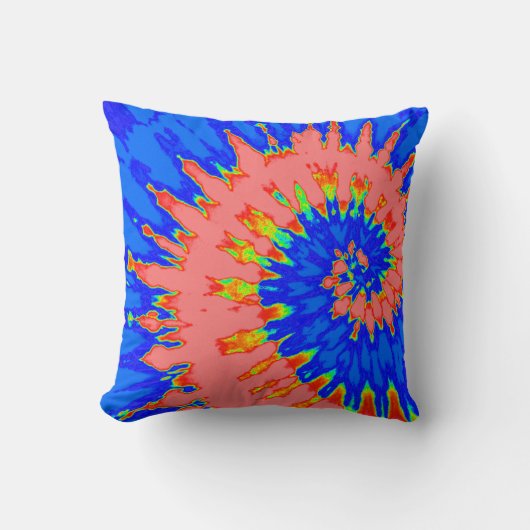 Bleu clair et orange Coussin de la tourte spirale (Recto)