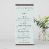 Bleu clair et Paisley Brown Menu Mariage (Debout devant)