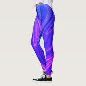 Bleu clair et violet Leggings Abstraits (Gauche)