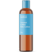 Bleu clair Étiquette de bouteille de cosmétique mo