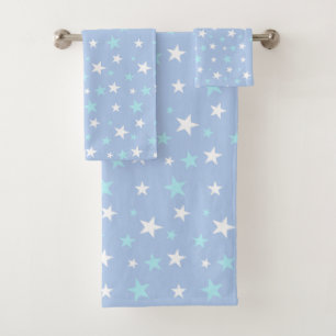 Bleu Clair & Étoiles Blanches