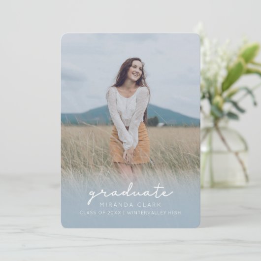 Bleu clair faire-part (Debout devant)