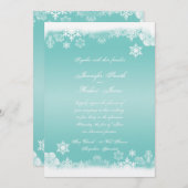 Bleu clair Faire-part de mariage à neige blanche (Devant / Derrière)