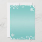 Bleu clair Faire-part de mariage à neige blanche (Dos)