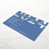 Bleu clair Graduation Silver Foil Invitation (Rotation)