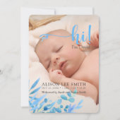 Bleu clair "Hi" avec faire-part de naissance (Devant)