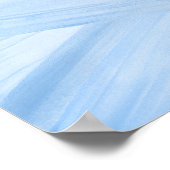 Bleu clair Lignes Abstraites Brosse Poster d'Art (Coin)