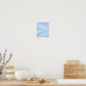Bleu clair Lignes Abstraites Brosse Poster d'Art (Cuisine)