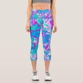 Bleu clair magnifique Leggings en marbre liquide (Recto)