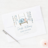 Bleu clair mignon fleuri bébé garçon autocollants  (Enveloppe)