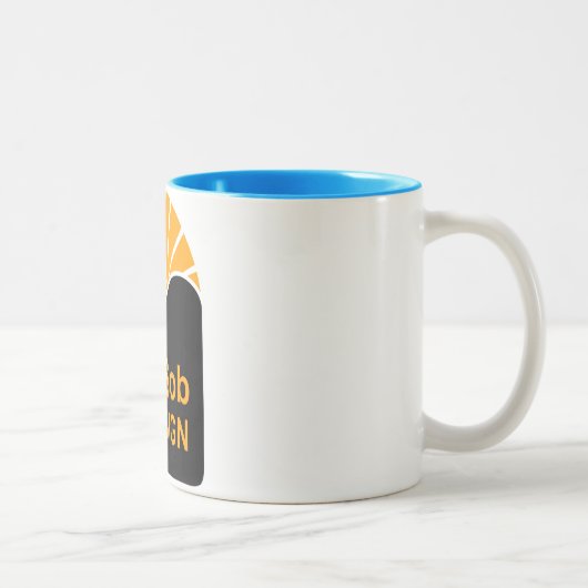 Bleu clair Mug à deux tons 15 oz (Droit)