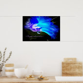 Bleu clair N Fleur pourpre W/Dew Poster (Cuisine)