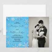 Bleu clair Neige Mariage Invitations avec photo (Devant / Derrière)