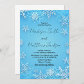Bleu clair neiges Invitations de mariage (Devant / Derrière)