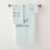 Bleu clair Palmiers Palmiers Moderne Maison de Pla (En situation)