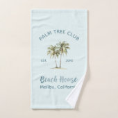 Bleu clair Palmiers Palmiers Moderne Maison de Pla (Serviette à main)
