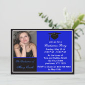 Bleu clair Photo Graduation Party Invitation (Debout devant)