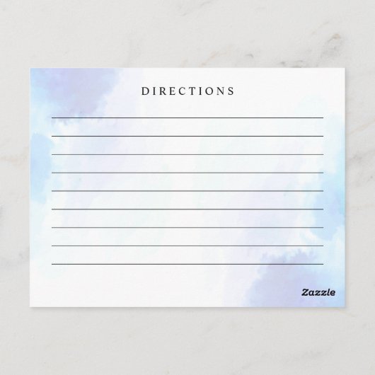 Bleu clair, Plage Mariage Recette Carte (Dos)