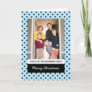 Bleu clair Polka Dot Carte photo