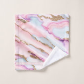 Bleu clair rose Agneau Marbre Collection moderne (Gant de toilette)