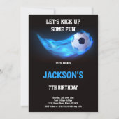Bleu clair Soccer Invitation Anniversaire (Devant)