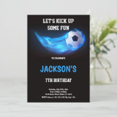 Bleu clair Soccer Invitation Anniversaire (Debout devant)