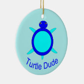Bleu clair Turtle Dude Ornement (Droite)