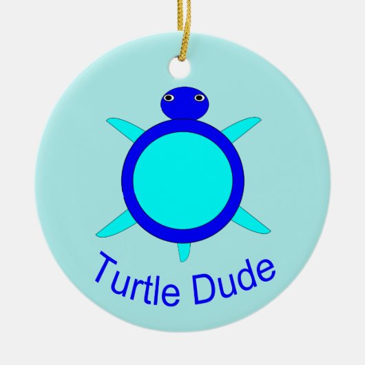 Bleu clair Turtle Dude Ornement (Devant)