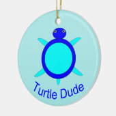 Bleu clair Turtle Dude Ornement (Gauche)