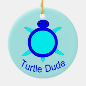 Bleu clair Turtle Dude Ornement (Dos)