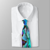 Bleu clair Vert Paua Abalone Shell Cravate (Attaché)