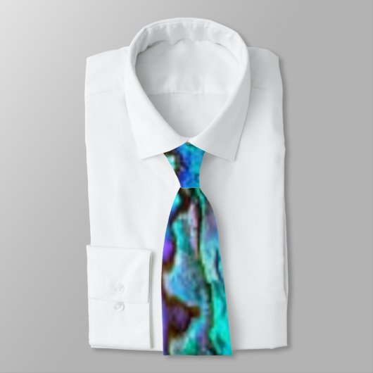 Bleu clair Vert Paua Abalone Shell Cravate (Attaché)