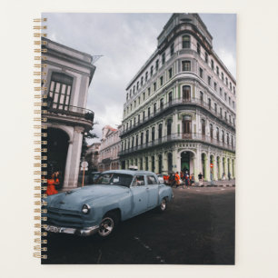 Bleu Classic Vintage Car Cityscape