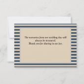 Bleu Classique Carte de remerciements encadrée (Dos)