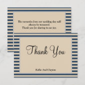 Bleu Classique Carte de remerciements encadrée (Devant / Derrière)