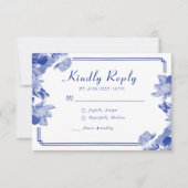 Bleu Classique et Blanc Chic Chinoiserie RSVP (Devant)