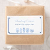 Bleu Classique Et Blanc Conserve Ou Étiquette De C (En situation)