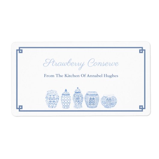 Bleu Classique Et Blanc Conserve Ou Étiquette De C (Devant)