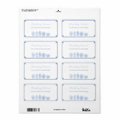 Bleu Classique Et Blanc Conserve Ou Étiquette De C (Feuille entière)