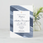 Bleu classique invitation au baptême moderne (Debout devant)