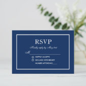 Bleu classique Moderne Mariage élégant RSVP (Debout devant)