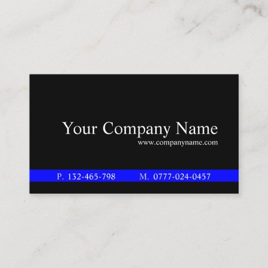 Bleu classique Noir professionnel - Carte de visit (Devant)