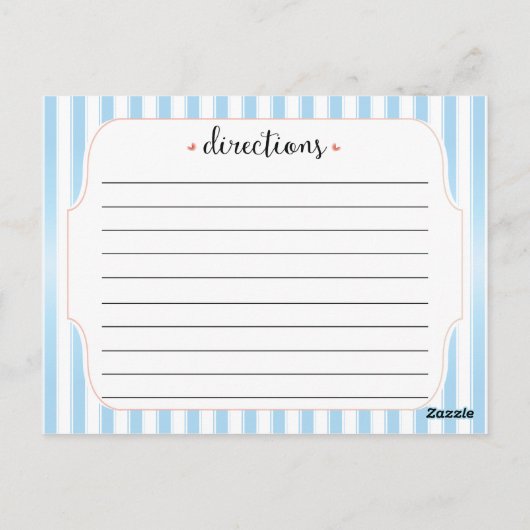 Bleu Classy Grandes avec Recette Rose Carte (Dos)